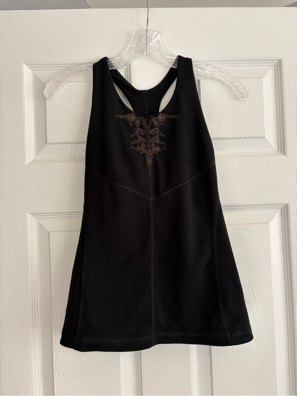 Black Embroidered Racerback Tank S